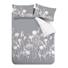 Siva posteljnina za zakonsko posteljo 200x200 cm Meadowsweet Floral – Catherine Lansfield