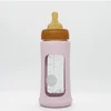 Hevea flašica sa širokim otvorom i zaštitnim rukavom Puder roza 1 kom, 250ml/8.5oz