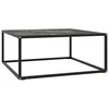 Stolić za kavu crni s crnim mramornim staklom 80 x 80 x 35 cm