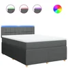 Vidaxl Box spring posteljni z vzmetnico temno siv 140x190 cm blago