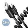 AXAGON BUCM-AM10TB, kabel TWISTER USB-C USB-A, 0,6 m, USB 2.0, 3A, ALU, tpe, črn