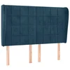 Vidaxl Vzglavje z ušesi temno modra 147x23x118/128 cm žamet