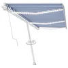 Vidaxl Avtomatska tenda LED + senzor 600x300 cm modra in bela