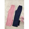 Trendyol Pink-Navy 2-Pack Star and Heart Patterned Polar Fleece Knitted Pajama Bottoms