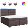 Vidaxl Box spring postelja z vzmetnico temno rjav 200x200 cm blago