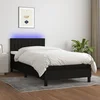 Krevet box spring s madracem LED crni 90x200 cm od tkanine