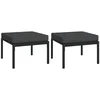 Vidaxl Vrtni stolčki za noge s sivimi blazinami 2 kos 60x60x35cm jeklo