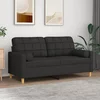 VIDAXL kavč - dvosed z blazinami (140cm, blago), črn