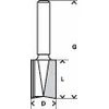 Ravni rezkar, 8 mm, D1 10 mm, L 19,6 mm, G 51 mm