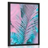 Plakat palmovi listi v neobičajnih neon barvah - 40x60 silver
