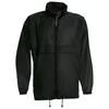 VJETROVKA S KAPULJAČOM ZIP UNISEX B&C SIROCCO CRNA 3XL