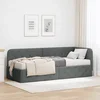 Kutni okvir kreveta Tamno siva 80 x 200 cm tkanina