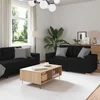Dvodijelni set sofa s jastucima, crna tkanina