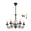 Brilagi - LED luster na lancu STEFANO 5xE14/40W/230V crna patina