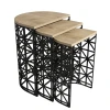 Hanah Home Set klub stočića Stil Metal Ferforje, 3 komada, Hrast