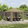 Gazebo 3 x 3 m Bež Poliester i čelik 190 gsm