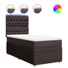 Vidaxl Box spring postelja z vzmetnico temno rjava 100x200 cm blago