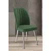 Hanah Home set trpezarijskih stolica Platinum 8 kom, kaki zelena tkanina Jerry, hromirane metalne noge