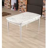 Aberto Design Trpezarijski sto Trend Carrara 132x79x76,5cm Belo-Sivi