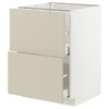 METOD / MAXIMERA Pod.element, 2fronta/2vis.fioke, bela/Havstorp bež, 60x60 cm