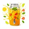 shumee 4-litrski stekleni kozarec s pipo za limonado, sok, vodo, razpršilnik vode, steklenice
