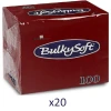 BULKYSOFT Salvete, 100/1, Dvoslojna, 20 pakovanja, 33x33 cm, Bordo