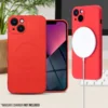 Onasi silikonski ovitek MagSafe za iPhone 14 6.1 - mat rdeč