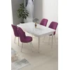 Hanah Home Set Trpezarijski sto i 4 stolice Nil, Ljubičasto-beli