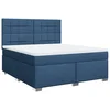 Vidaxl Box spring postelja z vzmetnico modra 180x200 cm blago