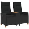 Rekreativna klupa s stolom Crna 126 x 65 x 112 cm poliratan