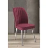 Hanah Home set trpezarijskih stolica Platinum 8 kom, bordo tkanina Jerry, hromirane metalne noge