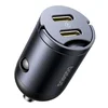 Auto punjač Baseus Tiny Star 30W 3A 2 x USB-C crni