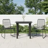 3-dijelni vrtni blagovaonski set od PVC ratana crni