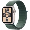 Apple Watch SE (2nd Gen) [GPS 40mm] Smartwatch with Starlight Aluminum Case with Lake Green Sport Loop One Size. Fitness and Sleep Trackers, Crash Detection, Heart Rate Monitor, Carbon Neutral