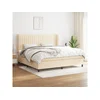 Den Box spring postelja z vzmetnico krem 200x200 cm blago