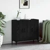 vidaXL Strani šal Črna 90 x 34 x 80 cm Konstruiran les
