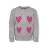 Only Mini Pulover KMGHARLI pegasto siva/temno liila/roza