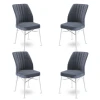 Hanah Home Set 4 trpezarijske stolice Flex Sivo-Beli