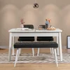 HANAH HOME Trpezarijski set Santiago White Antracite
