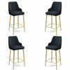HANAH HOME Set 4 barske stolice Enox Anthracite Gold