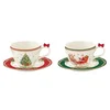 Set of 2 coffee cups with saucers, porcelain, 120 ml, Christmas Herit