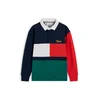 TOMMY HILFIGER Majica mornarska/temno zelena/živo rdeča/bela