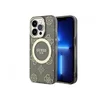GUESS IML Glitter Peony Gold Maska za telefon iPhone 14 Pro, MagSafe, Crna