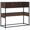 Vidaxl Konzolna mizica rjav hrast 90x35x80 cm inženirski les