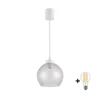 Brilagi - LED luster na sajli RETRO GLASS 1xE27/60W/230V O 25 cm bela/zadimljeno-siva