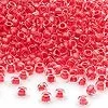 Kašaste perle (seed beads) 4 mm providna boja unutra crvena