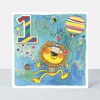 Rachel Ellen Čestitka Age 1 Lion with balloon