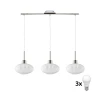 LED luster na sajli HARMA 3xE27/60W/230V mat hrom/bela