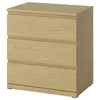 STORKLINTA Komoda s 3 fioke, im. hrastovine, 70x50x75 cm