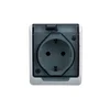 Hermes hermetična Schuko vtičnica z/z dimno loputo 16A IP44 bela 0324-01